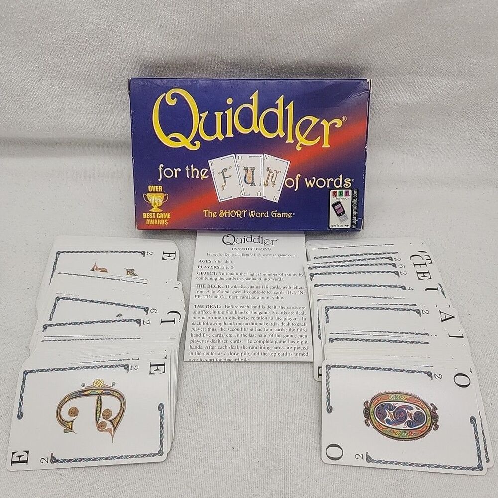 Game QUIDDLER Classic Card Word Family Night For the Fun of Words Complete 1998